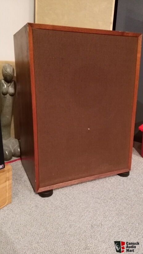 Empty Vintage Veneered Speaker Cabinets Teak 10 Driver Opening