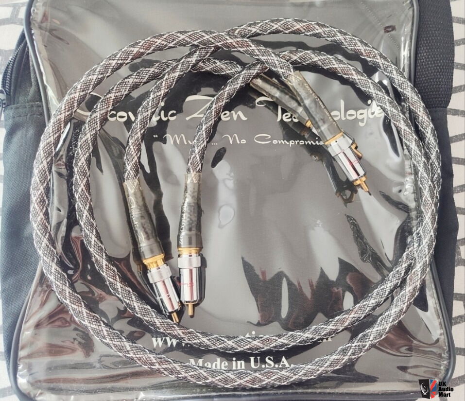 Acoustic Zen Absolute Zero Crystal Silver Hi-End Rca Cable 1m! For
