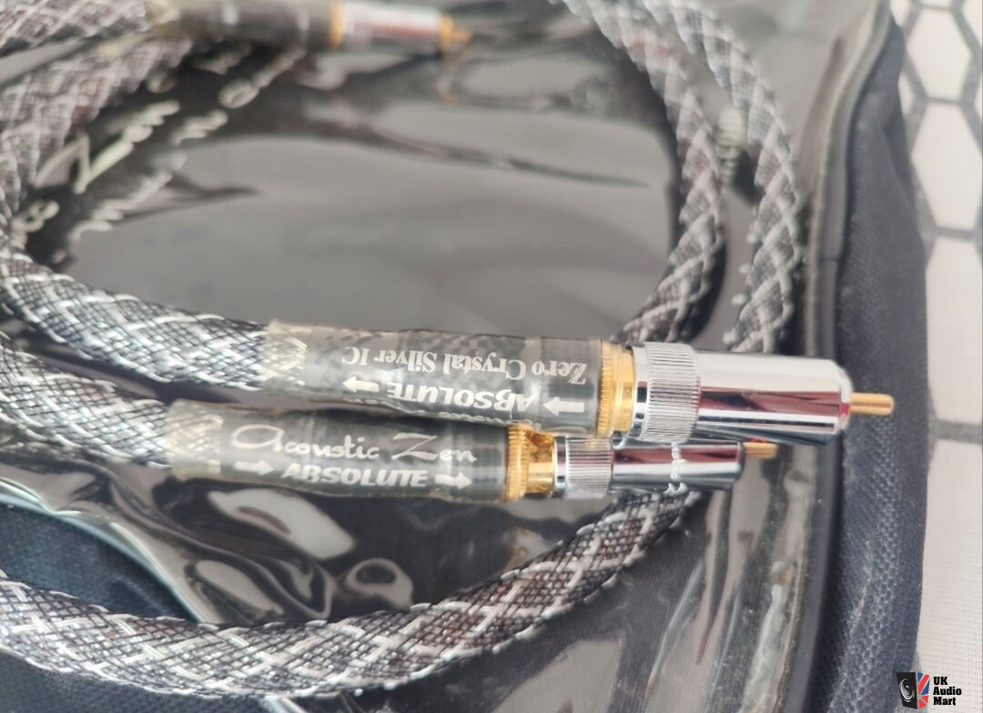 acoustic　zen absolute zerocrystal 70cm Acoustic Zen Absolute Zero Crystal Silver Hi-End Rca Cable 1m! For